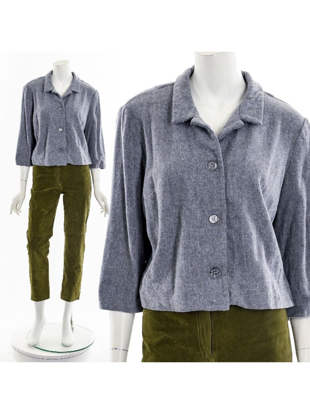 Gray Retro Cardigan Coat 50s